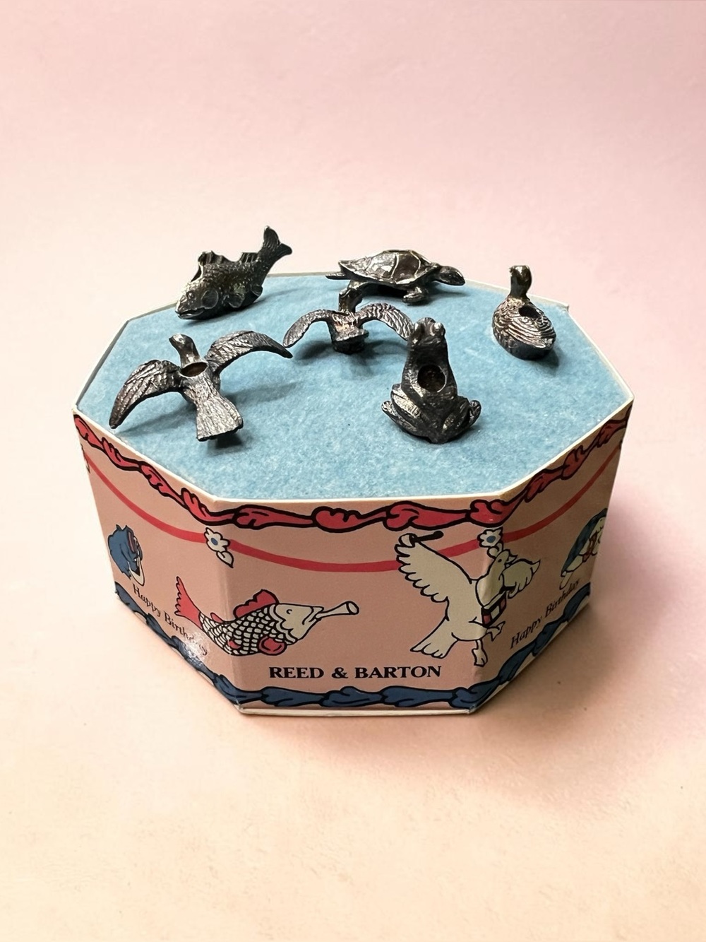 Reed & Barton Silver-Plate Bird and Animal Birthday Candle Holders -Set of Six